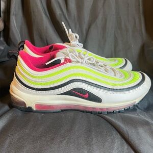 Nike Air Max 97 Neon Pink and White Sneakers